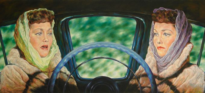 Eric White, 1956 Lincoln Capri (All That Heaven Allows), 2011, olio su tela, cm 45,5 x 116,5