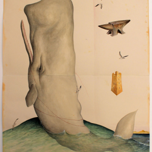 El Gato Chimney, Capidoglio, 2014, Watercolors On Cotton Paper, 100x140 Cm
