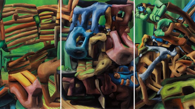 Marta Sesana, La foresta, 2013, oil on linen, 150x304 cm