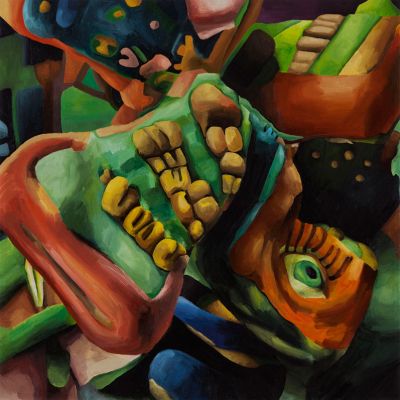 Marta Sesana, Ruota, 2014, oil on linen, 80x80 cm