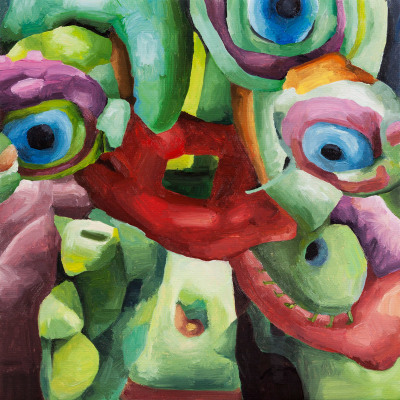 Marta Sesana, Ruota panoramica, 2014, oil on linen, 30x30 cm