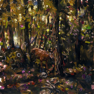 Heiko Müller, Deadwood, 2013, Oil On Board, 30x30 Cm