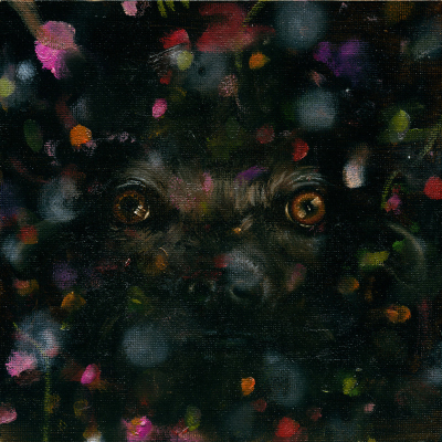Heiko Müller, The Watcher, 2013, Oil On Board, 20x20 Cm