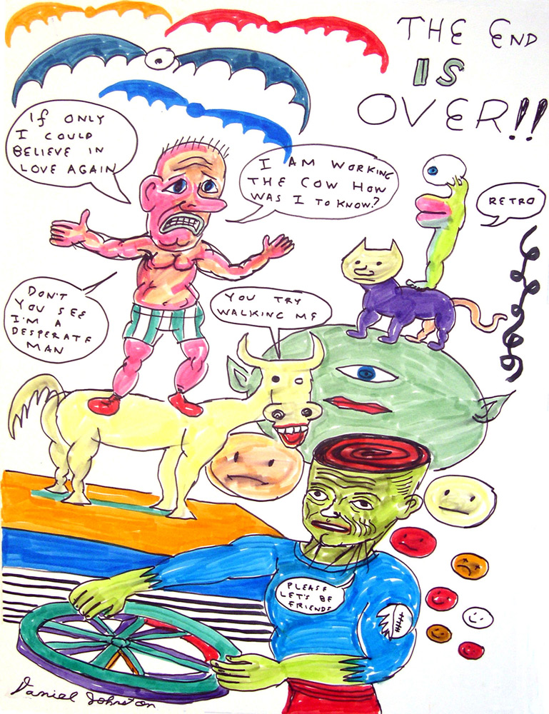 Daniel Johnston, If I only believe in love again, 2007, mixed media on paper, 51x38 cm