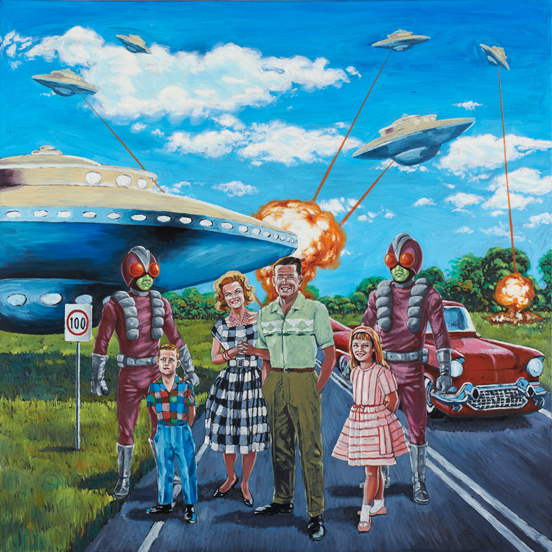 Stefano Zattera, Invasion, 2012, Oil On Canvas, 100x100 Cm