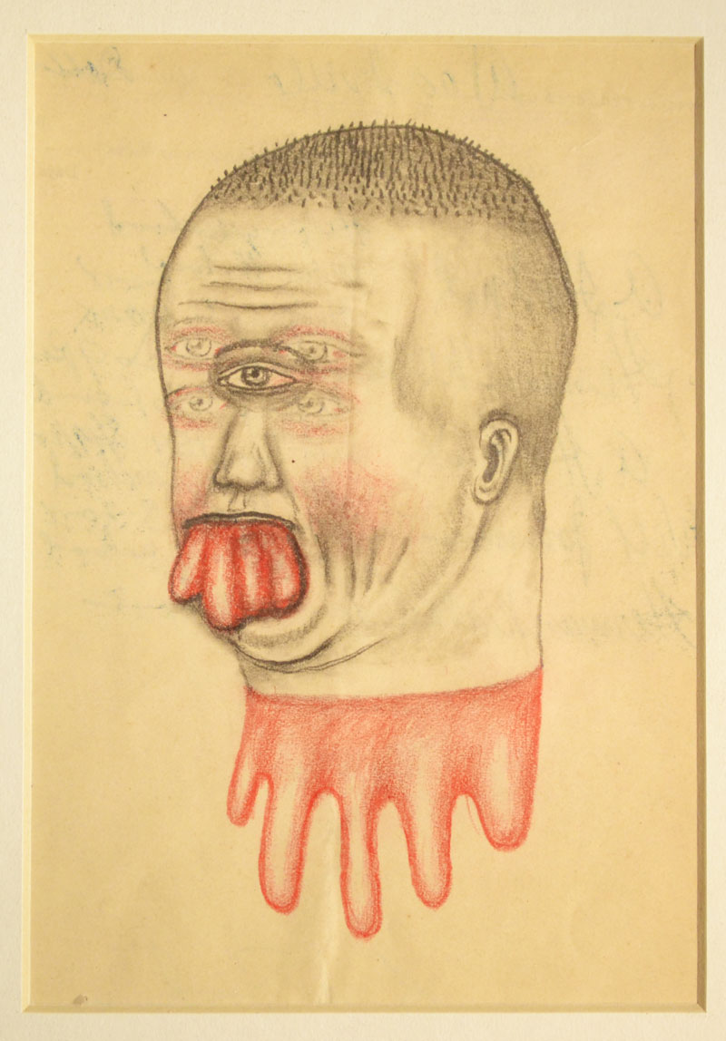 Fred Stonehouse, Blob, 2014, graphite and colored pencil on antique paper, 38x30,5 cm