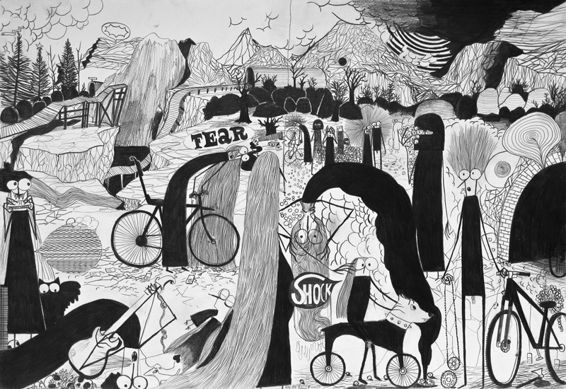 Fausto Gilberti, Rockshock, 2009, penci on paper, 33x48 cm