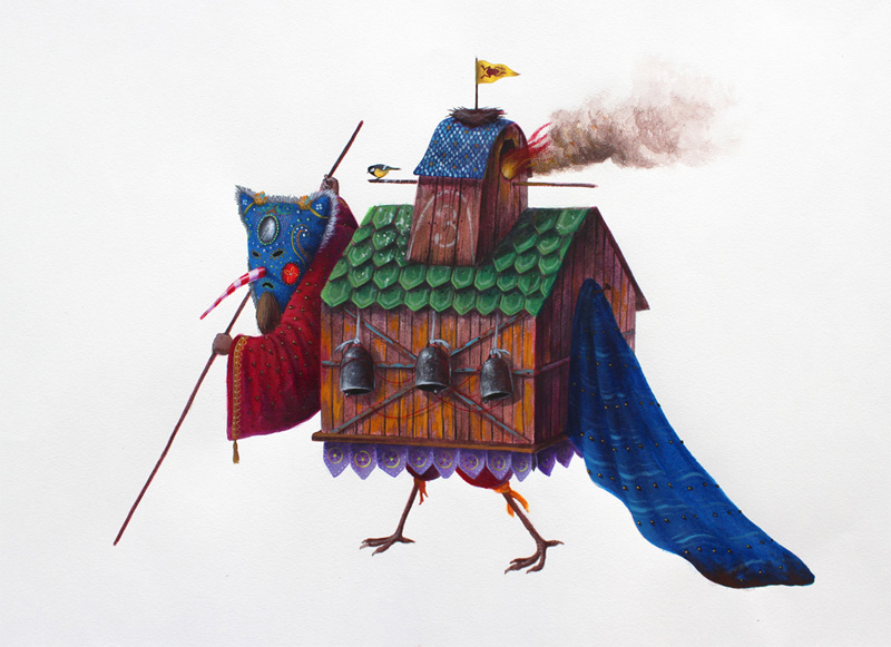 El Gato Chimney, Sempre Con Me, 2013, Acrylic On Cotton Paper, 50x35 Cm