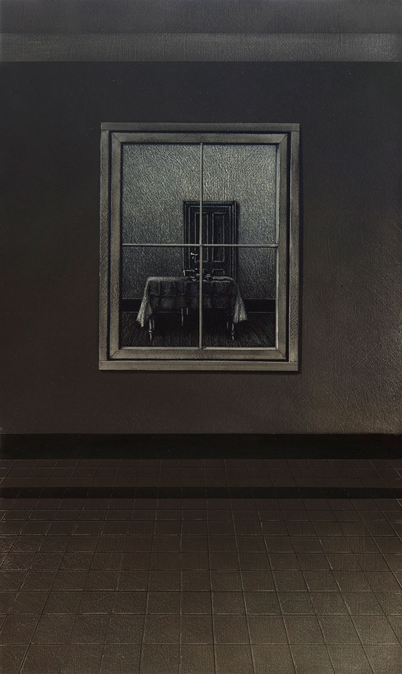 Arduino Cantafora, La Casa I, 2016, vinilico e olio su tavola, 49,5×29,5 cm