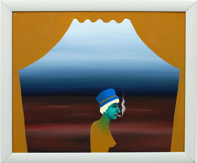 Richard Johansson, the worlds worst theater, 2016, oil on panel, 25×31 cm
