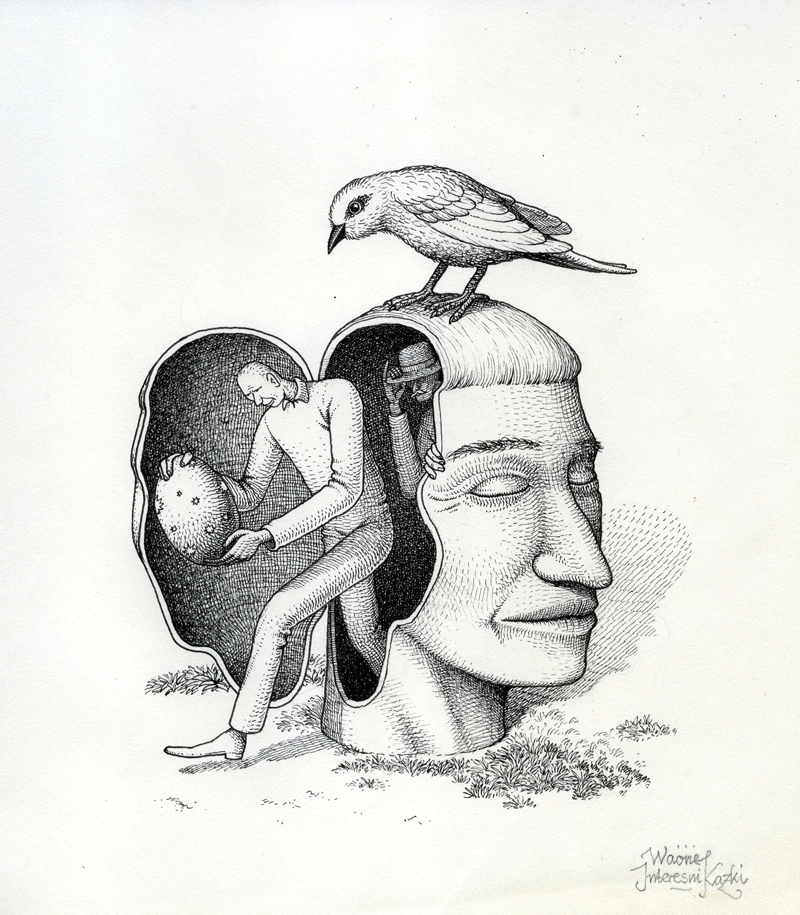 Waone Interesni Kazki, Untitled, 2017, ink on paper, 19,5×22 cm
