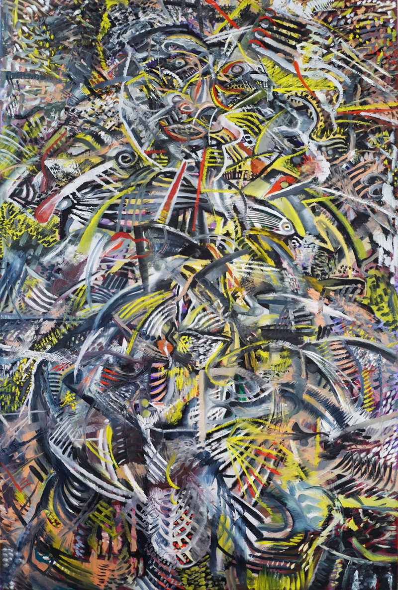 Zio Ziegler, Back from the Gramd Utah II, 2017, mixed media on canvas, 182×121 cm