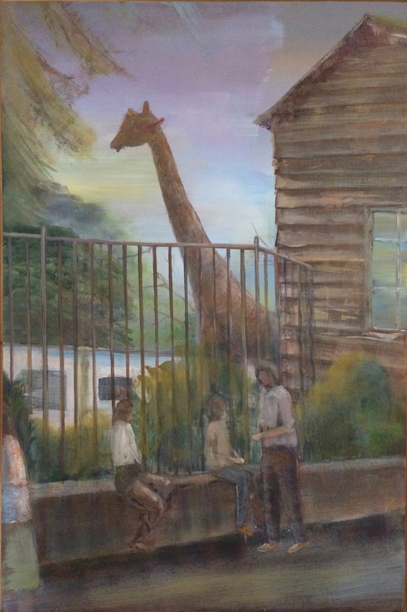 Peter Busch, Giraffe, 2017, acrylic on canvas, 150×80 cm