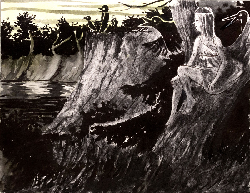 Tilo Baumgartel, Gesang, 2012, charcoal, ink, pastel on paper, 25x32cm