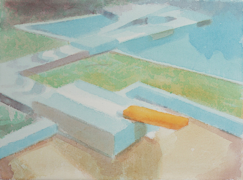 Tom Fabritius, Parcour, 2018, acrylic on canvas, 30×40 cm