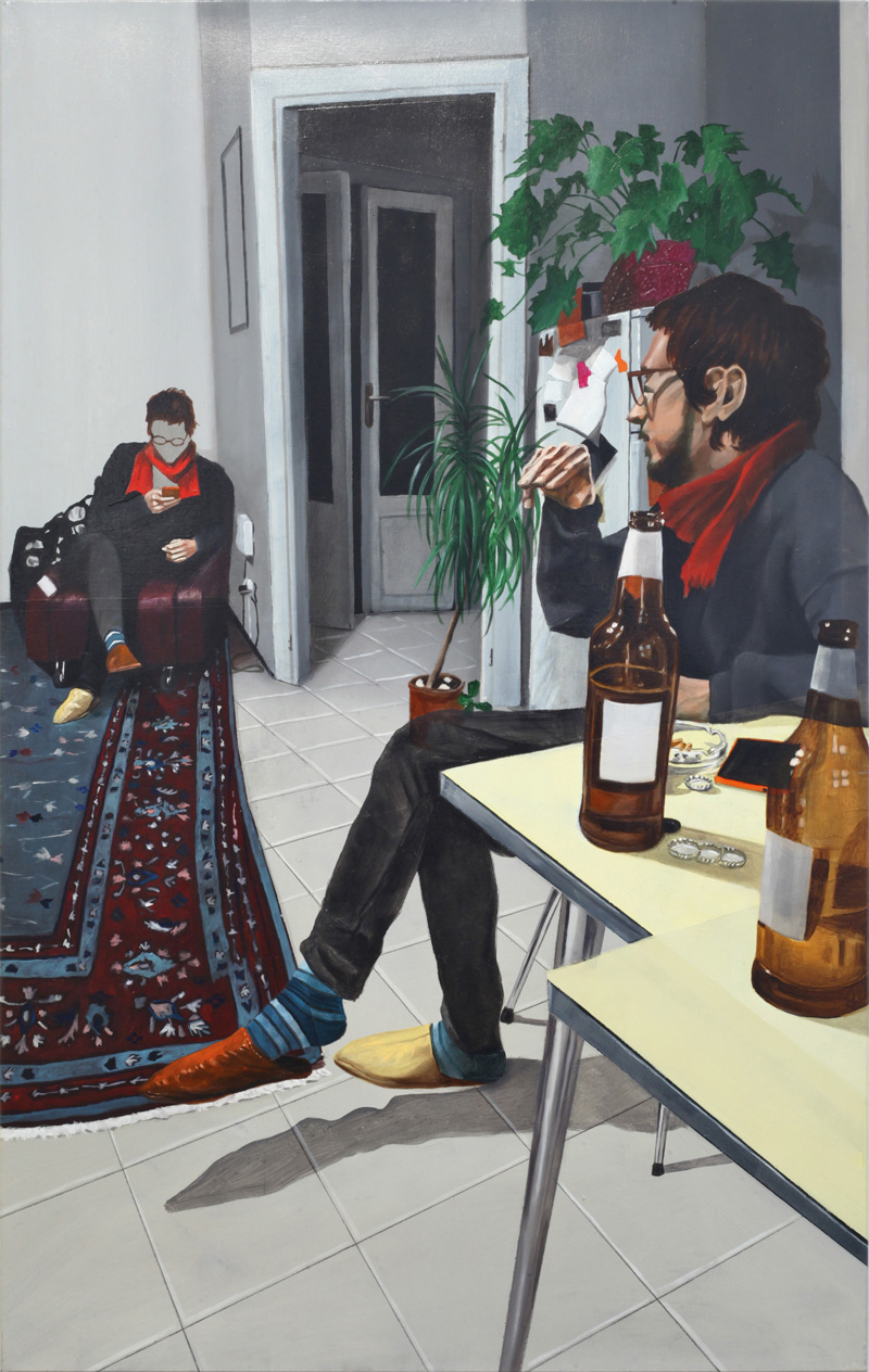 Dario Maglionico, Reificazione #35, 2017, oil on canvas, 80×50 cm