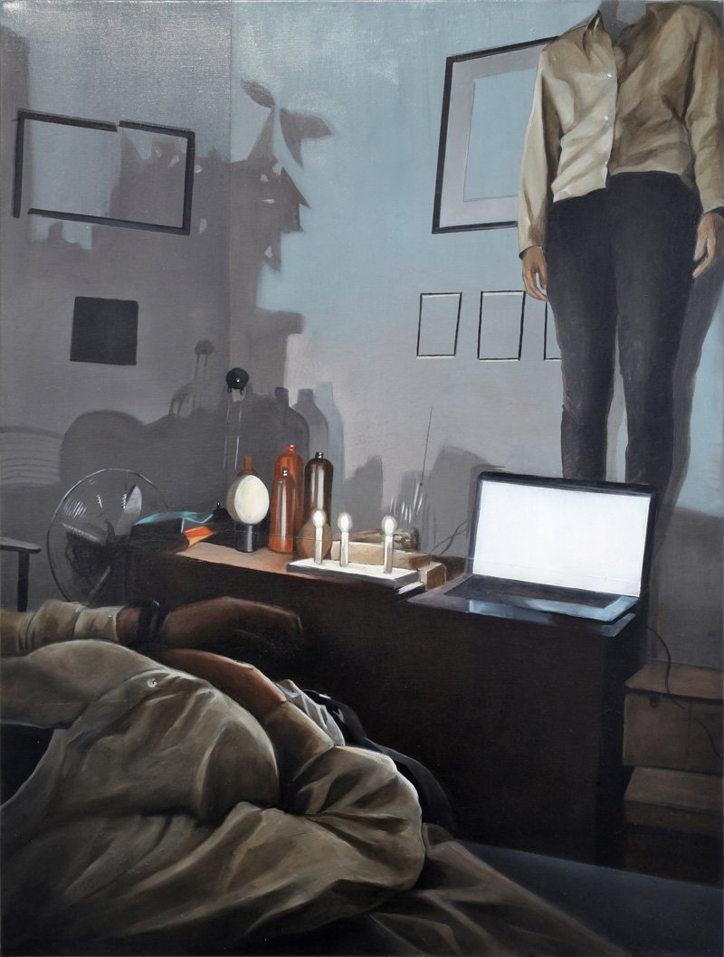 Dario Maglionico, Reificazione #44, 2018, oil on canvas, 60×45 cm