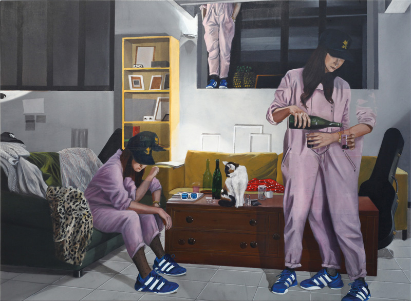 Dario Maglionico, Reificazione #48, 2018, oil on canvas, 70×95 cm