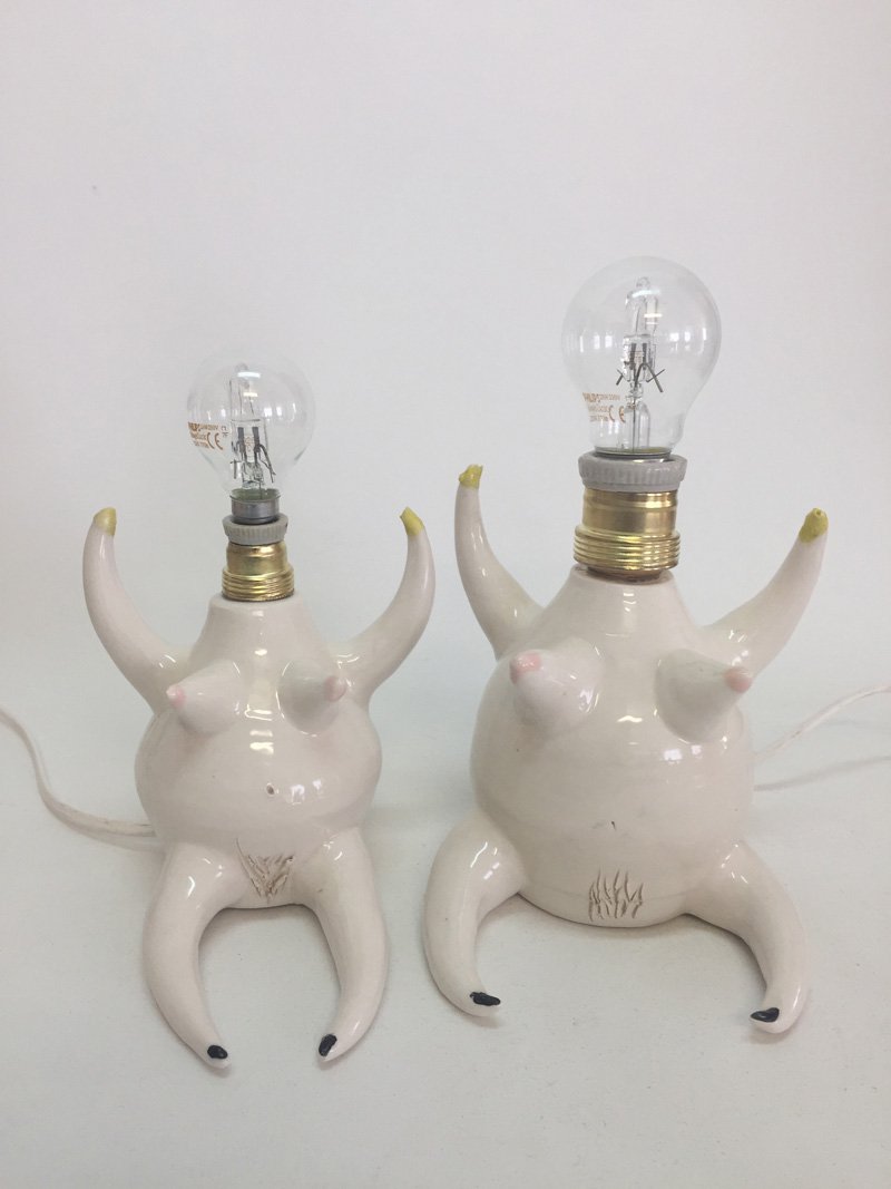 Lusesita, Lamps of Lus, 2018, ceramic and enamel, different sizes