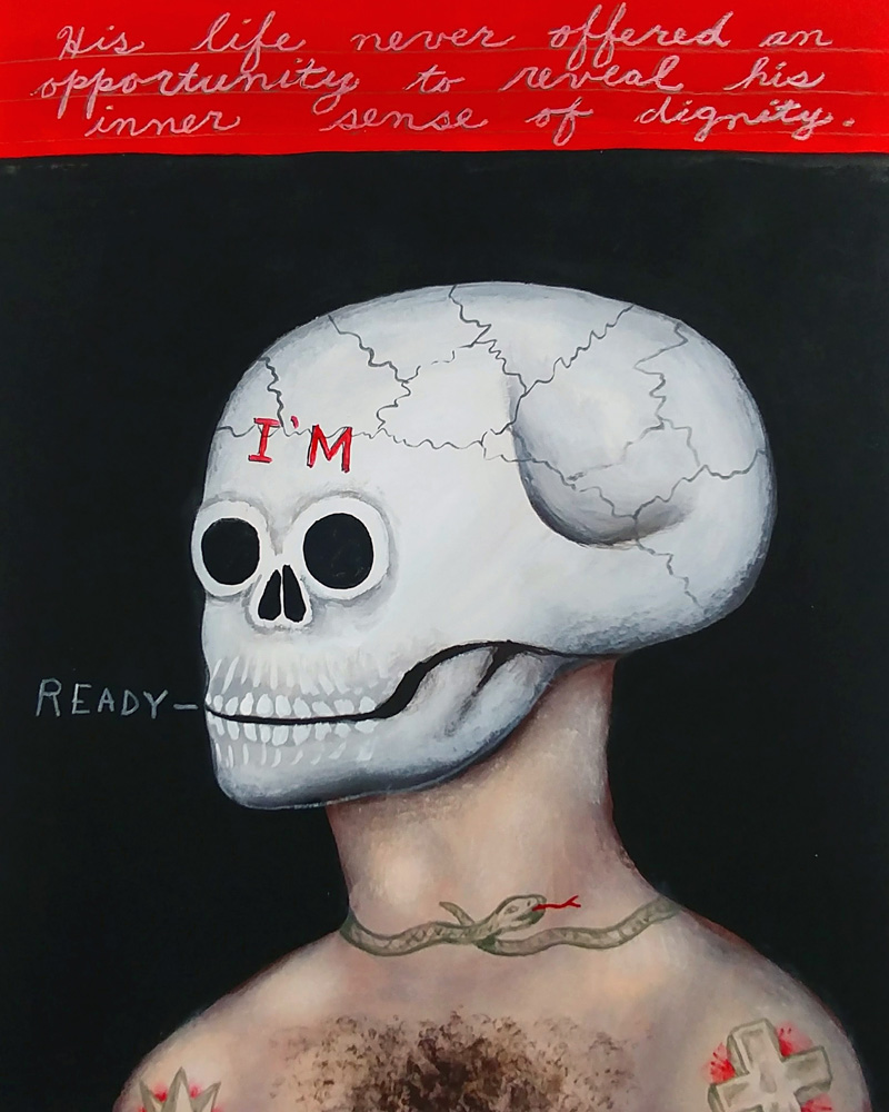 Fred Stonehouse, I’m ready, 2018, flashe on paper, 25,5×20,3 cm