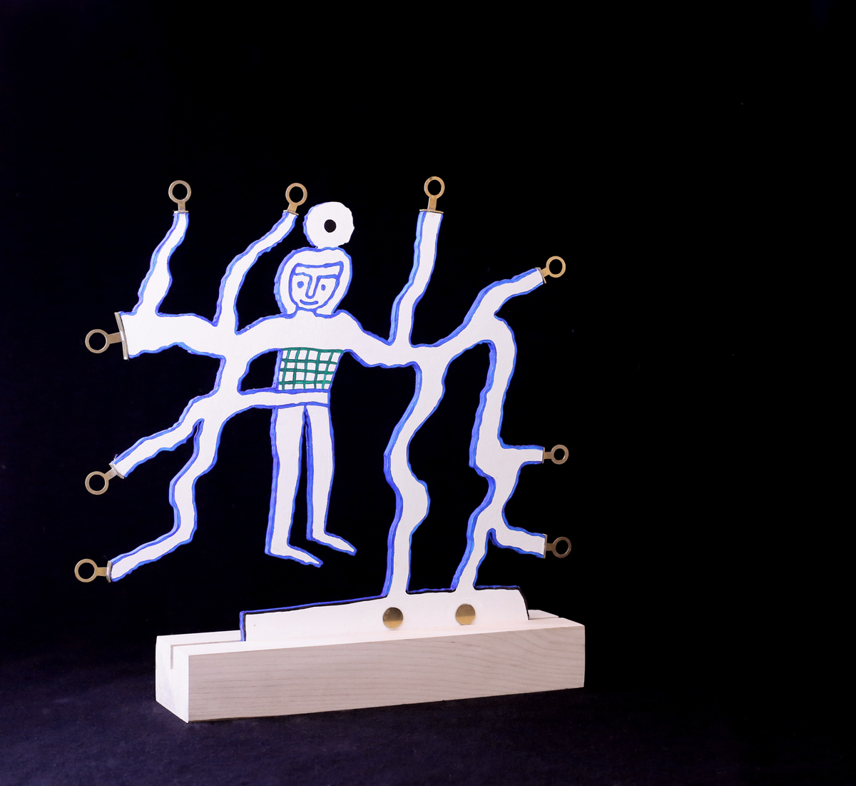 Alessandro Mendini, Il Panteista, wood and brass, 35x35x9 cm, edition of 6