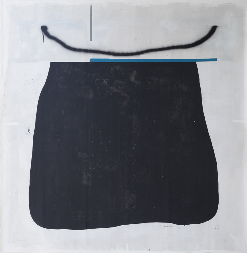 108, Gita a Kamakura, 2019, mixed media on canvas, 150×150 cm