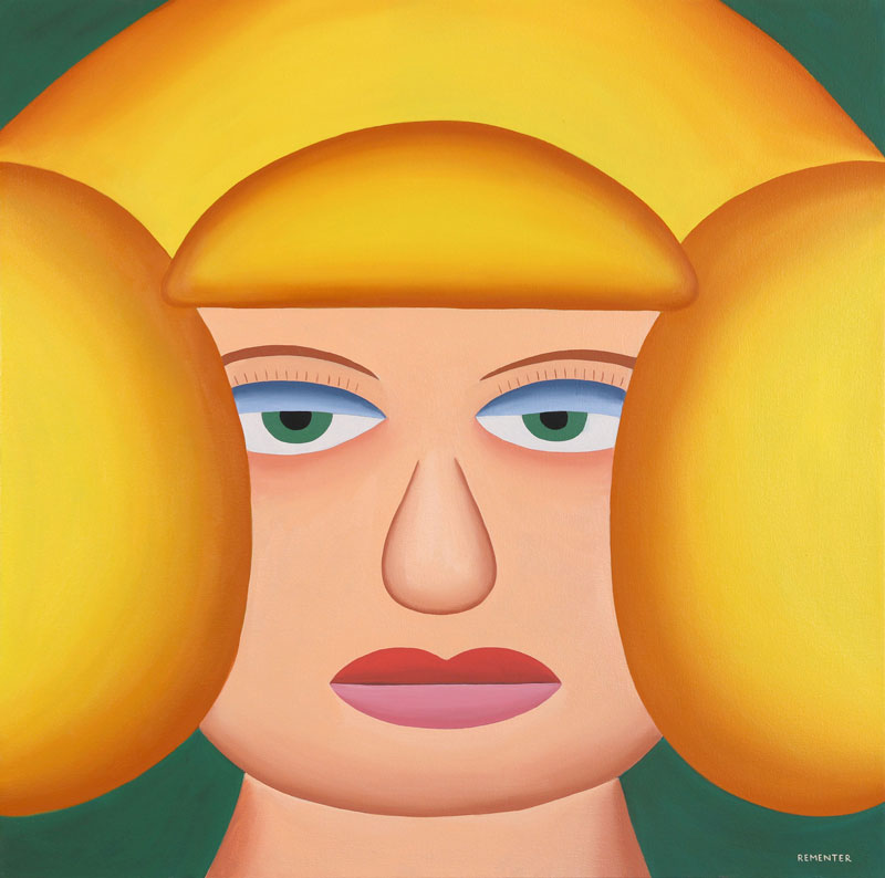 Andy-Rementer,-Venere,-2019,-oil-on-canvas,-76×76-cm