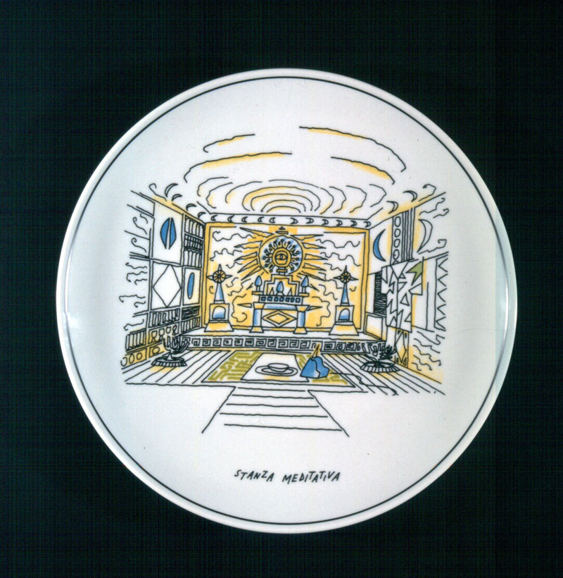 Alessandro Mendini, Stanze, 1994, serie di sei piatti in ceramica. edizione limitata