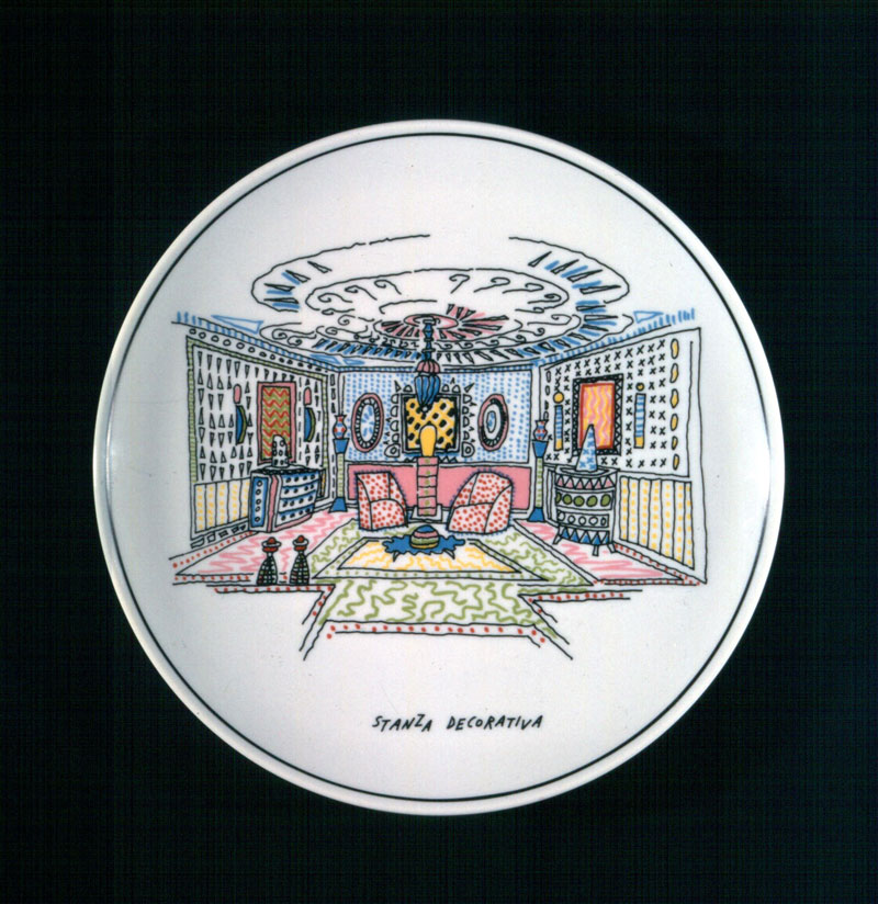 Alessandro Mendini, Stanze,1994, serie di sei piatti in ceramica, edizione limitata