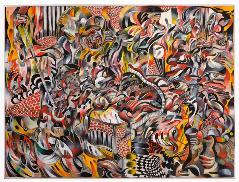 Zio Ziegler, Untitled, 2019, mixed media on canvas, 180 x 240 cm