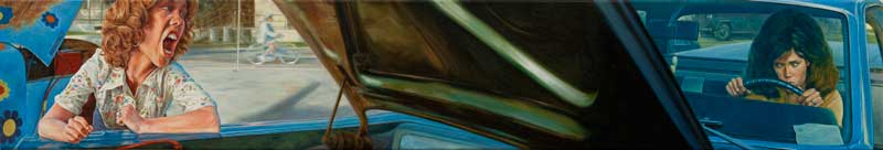Eric White, 1967 Ford Ranchero (Coming Home), 2011, olio su tela, 20,30×116,8 cm