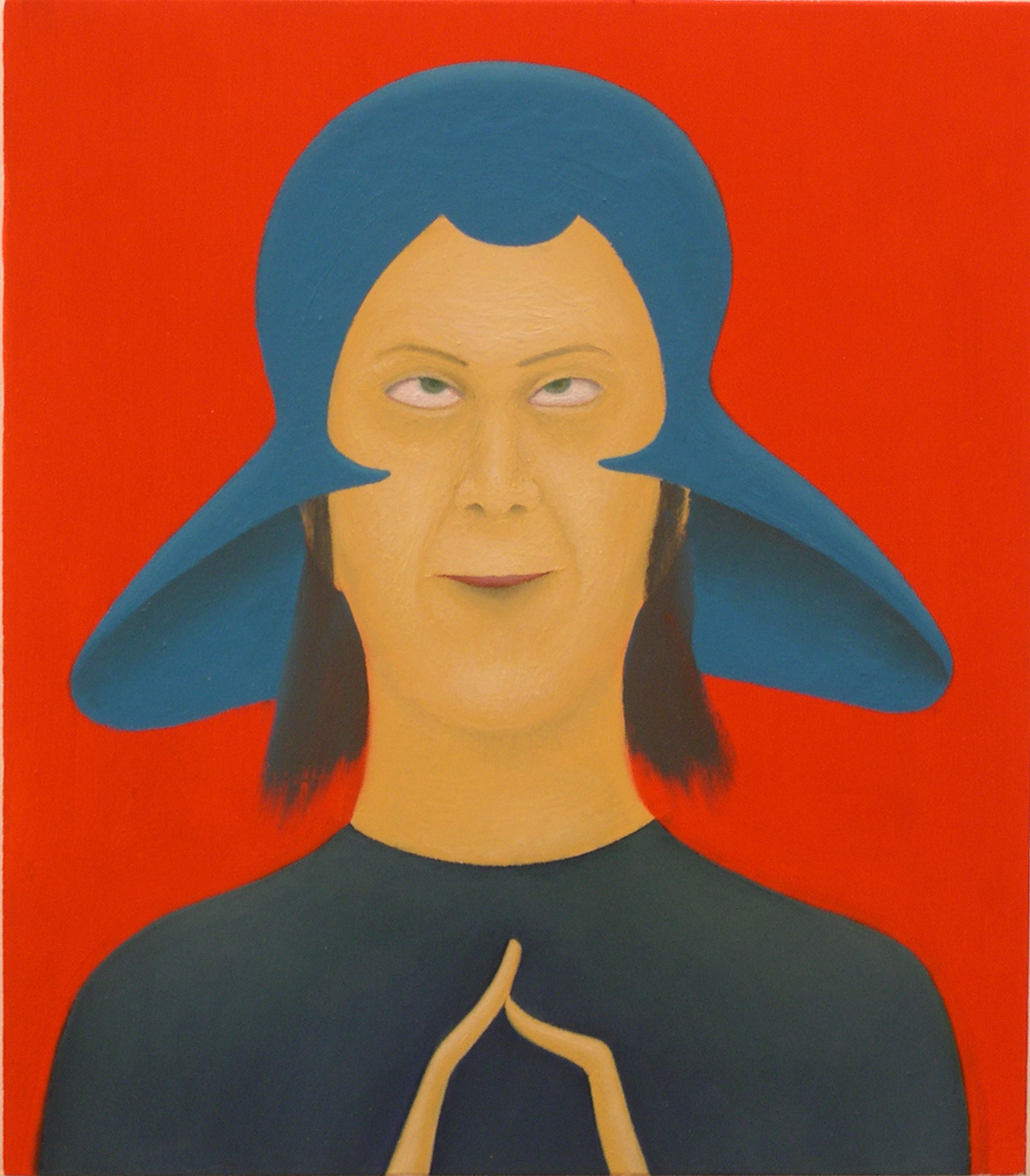 Giuliano Guatta, L’uomo venuto dallo spazio, 2003, cm 40×35, olio su tavola