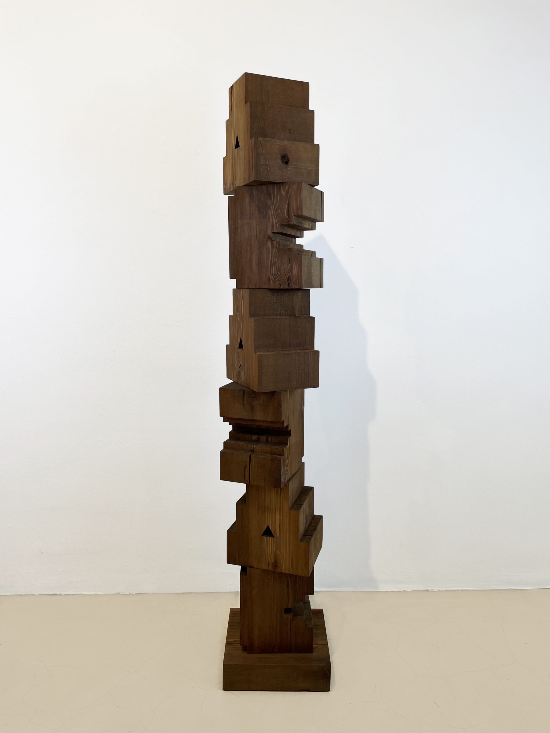 Andy Cruz Of House Industries, Untitled (Totem), 2022, Cedar Wood, 34x30x186 Cm