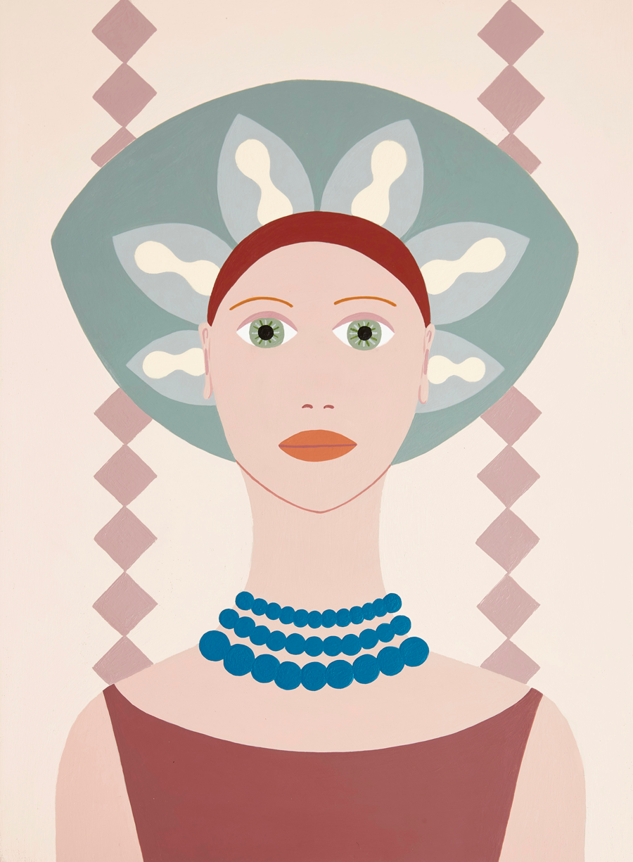 Fulvia Mendini, Donna Clessidra, 2022, acrylic on board, 42×30 cm