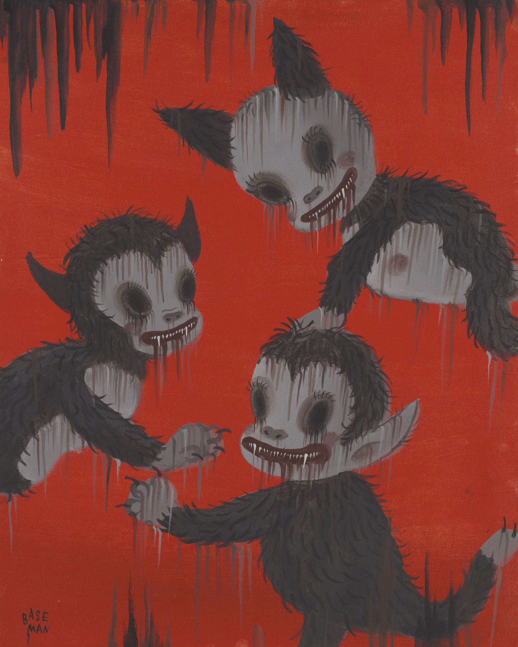 Gary Baseman, 2012, Delirium Red, acrilico su tela, 51 x 41 cm