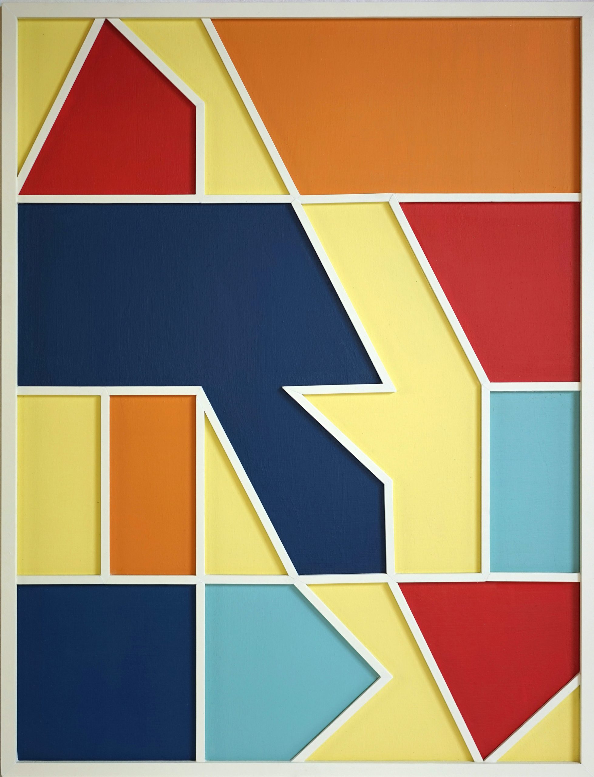 Eltono, Modo 7 (Fluctuo), 2022, acrylic on wooden assemblage, 77,4×59,4 cm
