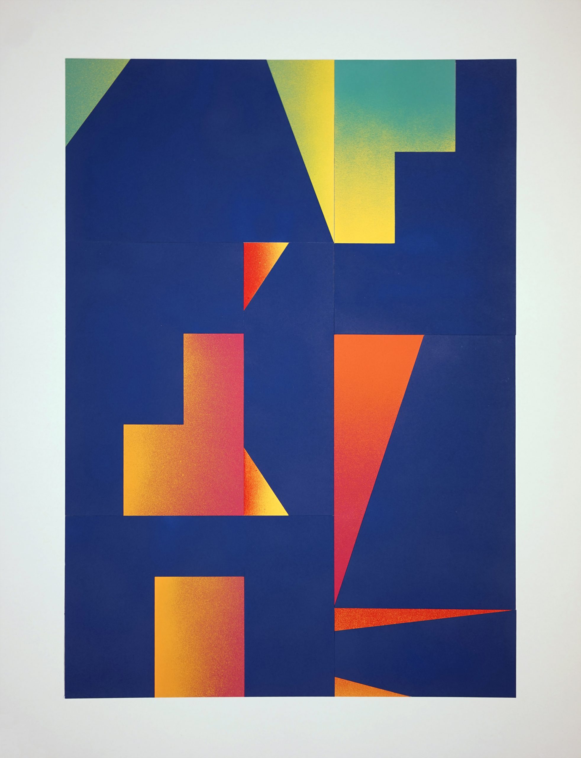 Eltono, RGD IV, 2022, acrylic paint on paper collage, 46×65 cm